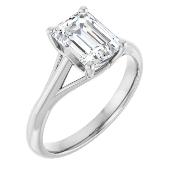Emerald Trellis Solitaire Ring