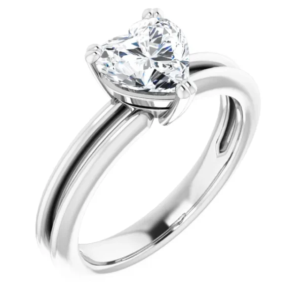 Heart Eight Prong Modern Solitaire Ring
