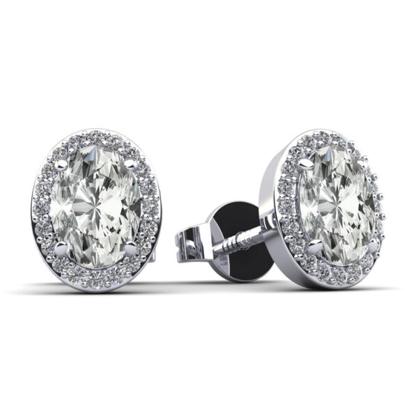 Oval Halo Stud Earrings