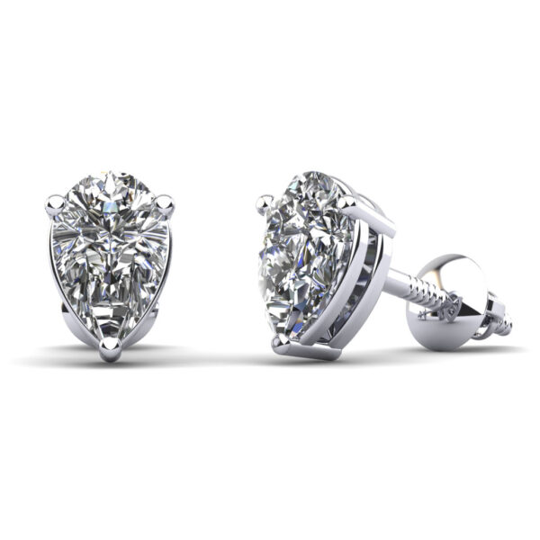 Pear Solitaire Stud Earrings