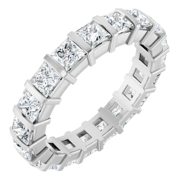 Square Bar Prong Eternity Ring